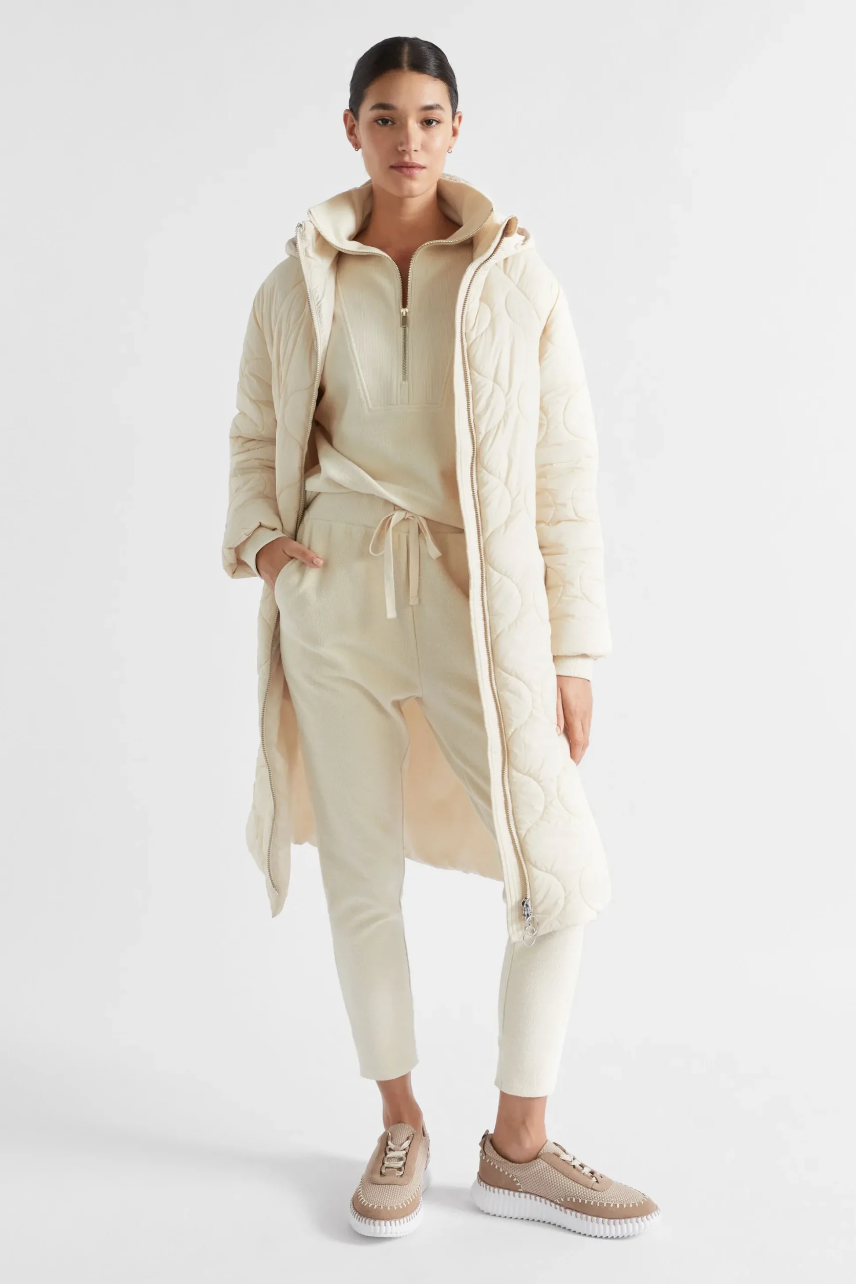 Seed Heritage Jackets & Vests-A Line Puffer Jacket Vanilla Cream