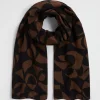 Seed Heritage Scarves & Kaftans-Abstract Print Scarf Hot Chocolate Abstract