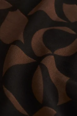 Seed Heritage Scarves & Kaftans-Abstract Print Scarf Hot Chocolate Abstract