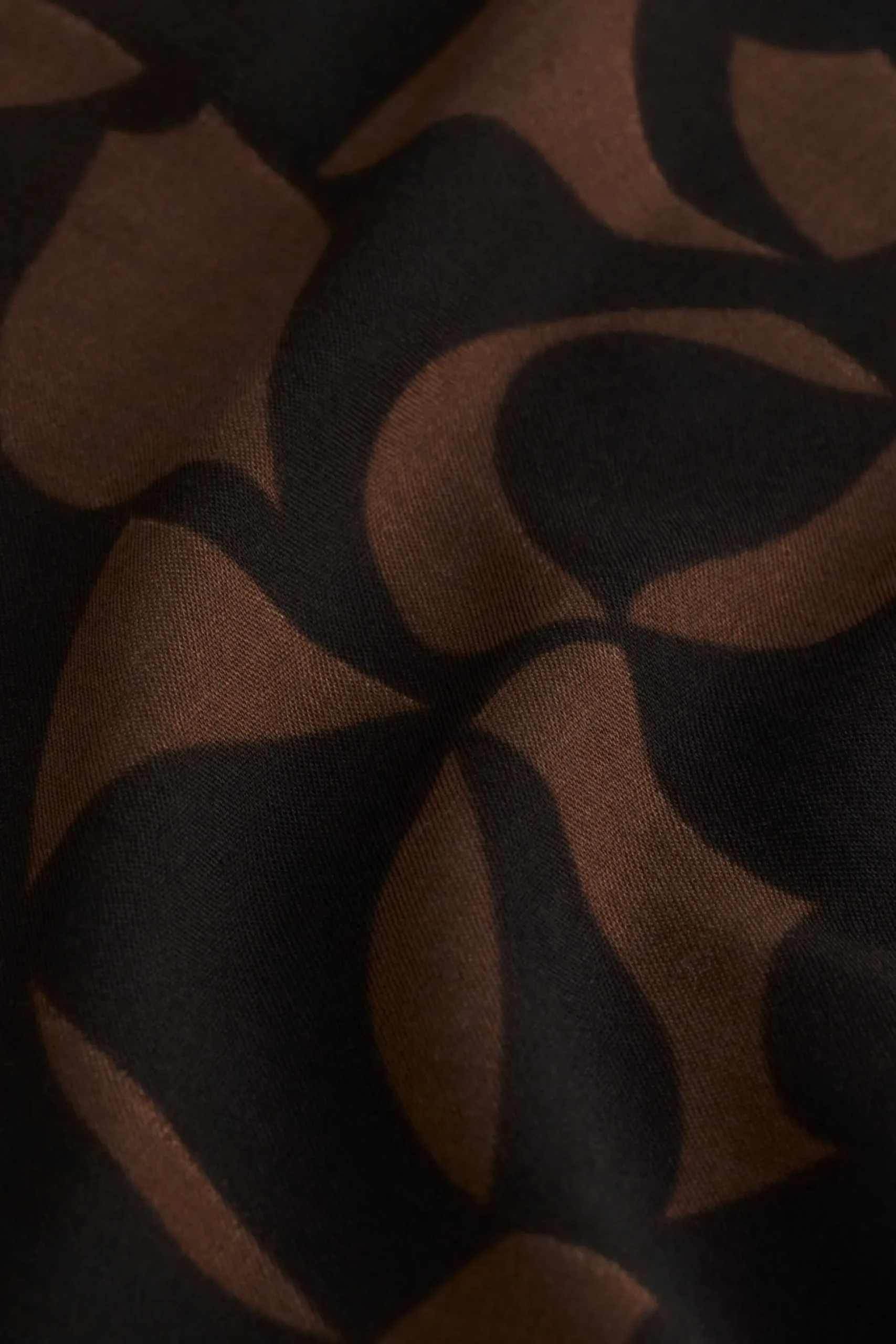Seed Heritage Scarves & Kaftans-Abstract Print Scarf Hot Chocolate Abstract