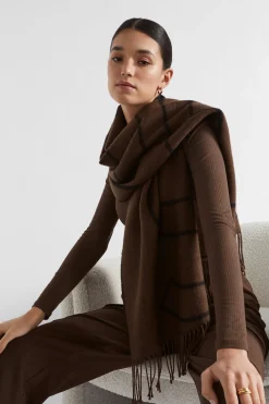 Seed Heritage Scarves & Kaftans-Abstract Seed Logo Scarf Hot Chocolate