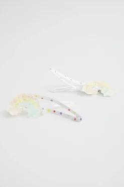 Seed Heritage Hair Accessories-Acrylic Rainbow Spot Snaps Multi