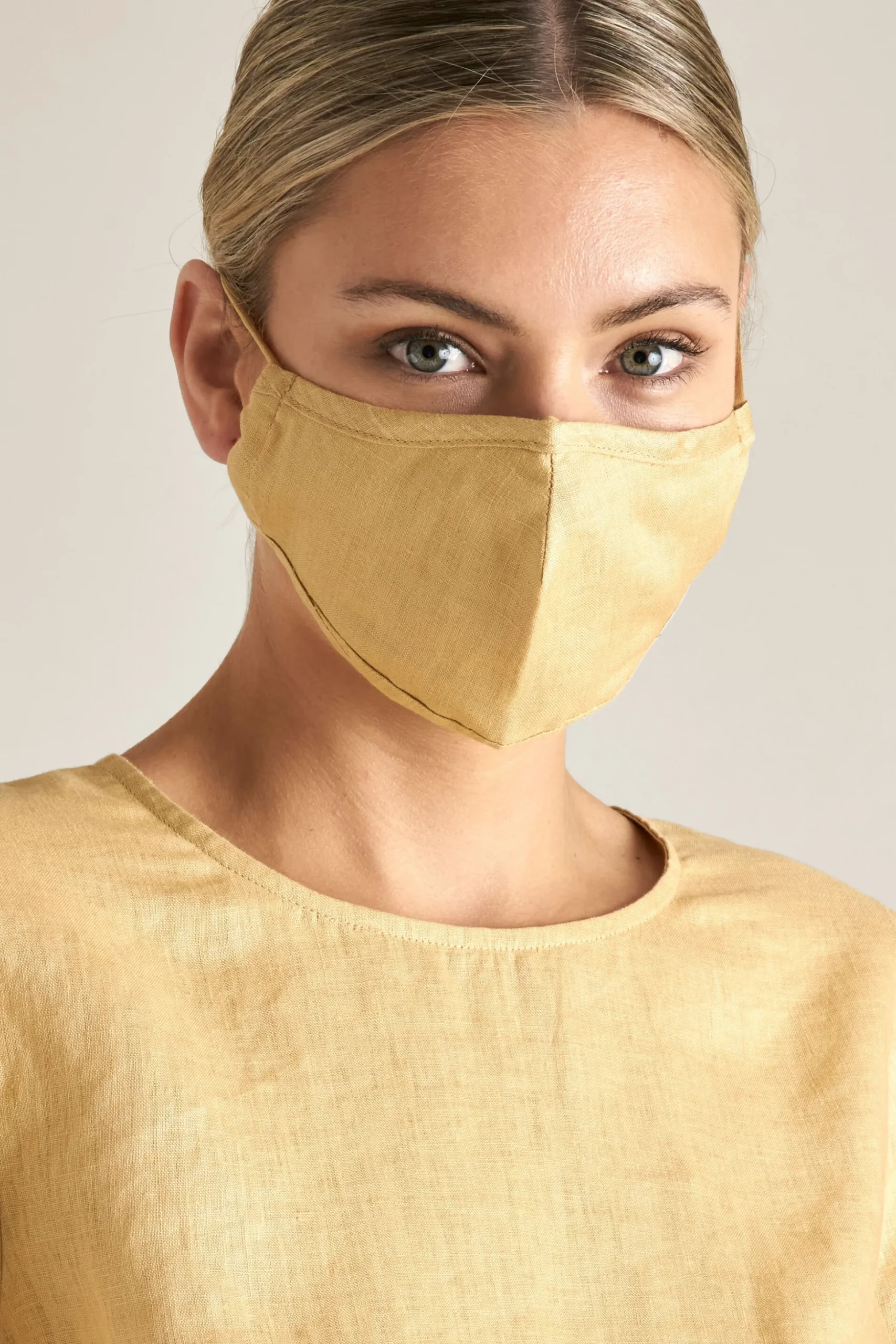 Seed Heritage Face Masks-Adjustable Linen Face Mask Fawn