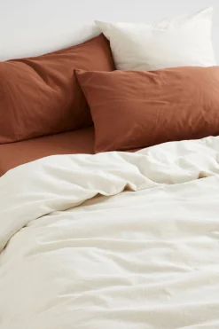 Seed Heritage Bedroom-Alba Euro Pillowcase Flax Cross Dye