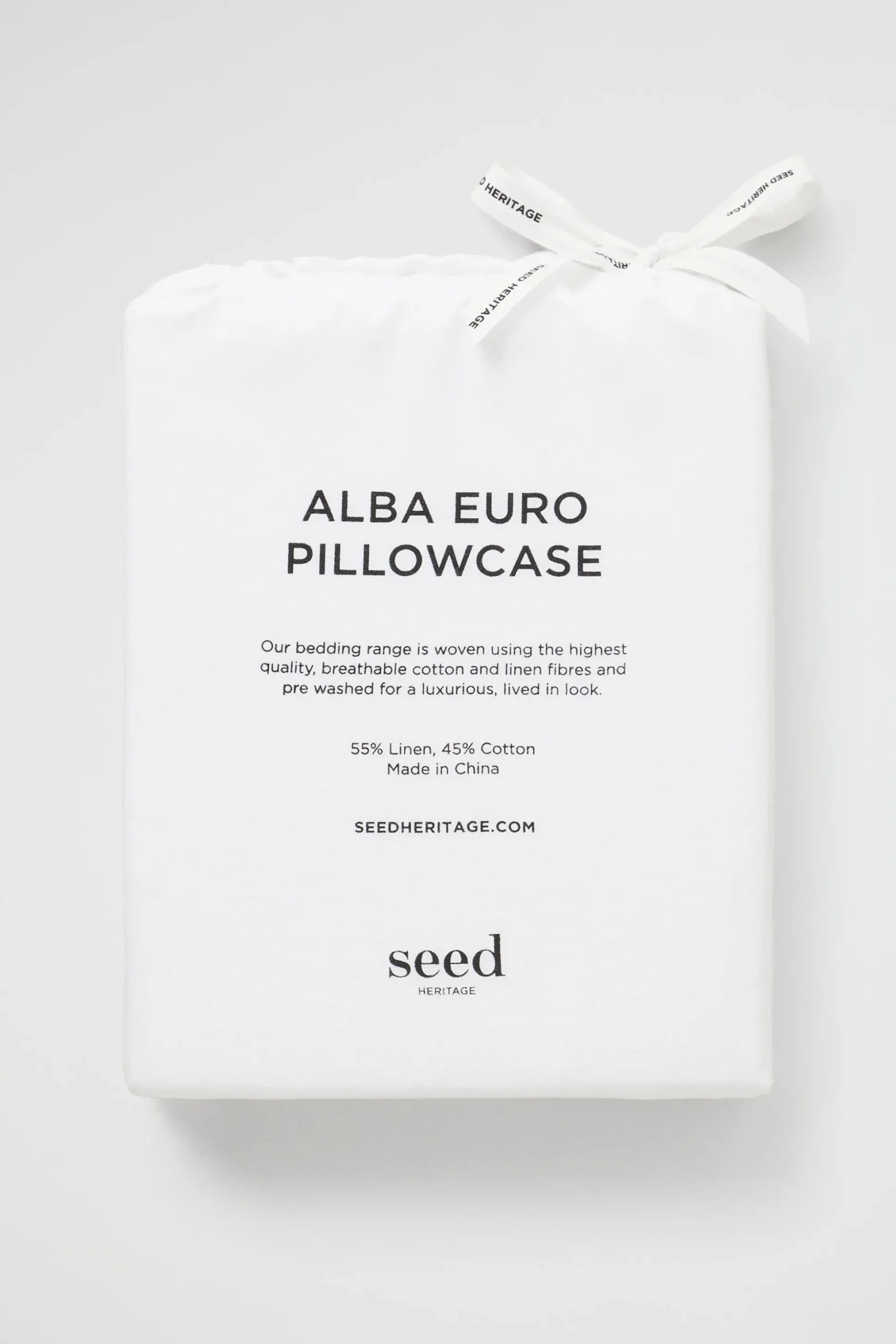 Seed Heritage Bedroom-Alba Euro Pillowcase White