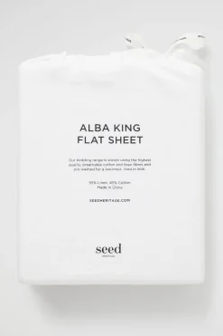 Seed Heritage Bedroom-Alba King Flat Sheet White