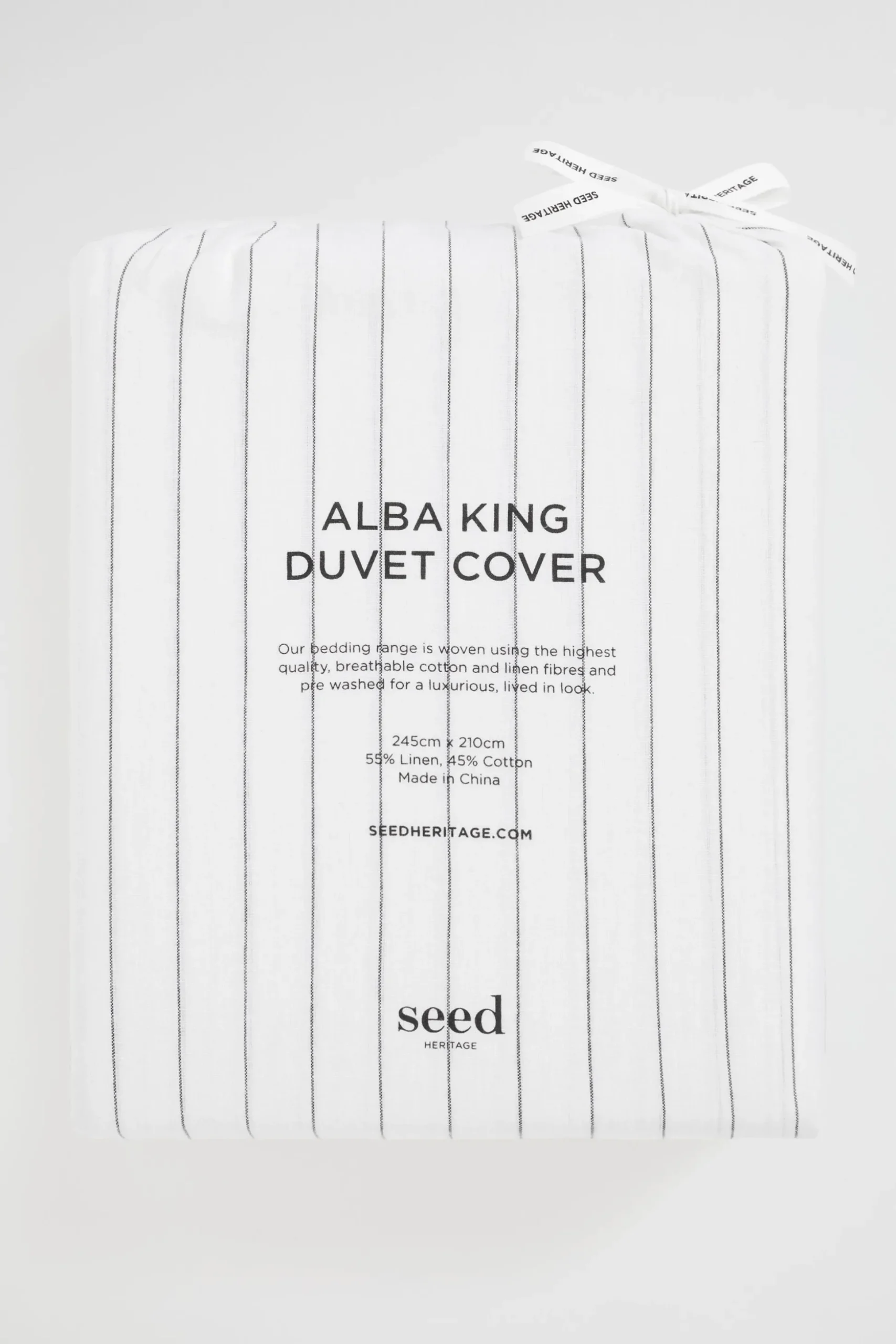 Seed Heritage Bedroom-Alba Queen Duvet Cover Black Stripe