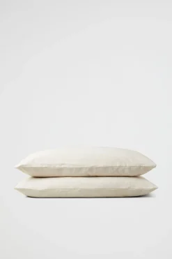 Seed Heritage Bedroom-Alba Standard Pillowcase Flax Cross Dye