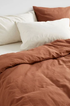 Seed Heritage Bedroom-Alba Standard Pillowcase Flax Cross Dye