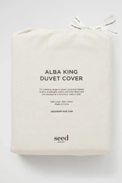 Seed Heritage Bedroom-Alba Super King Duvet Cover Flax Cross Dye