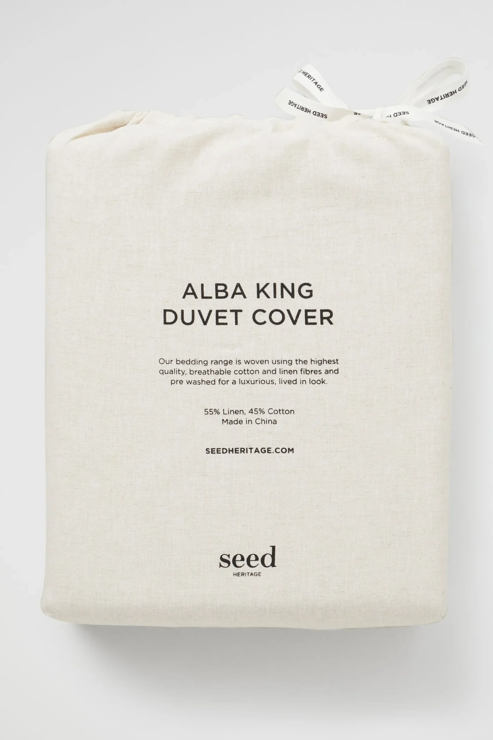 Seed Heritage Bedroom-Alba Super King Duvet Cover Flax Cross Dye