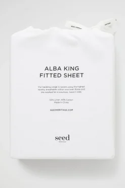 Seed Heritage Bedroom-Alba Super King Fitted Sheet White