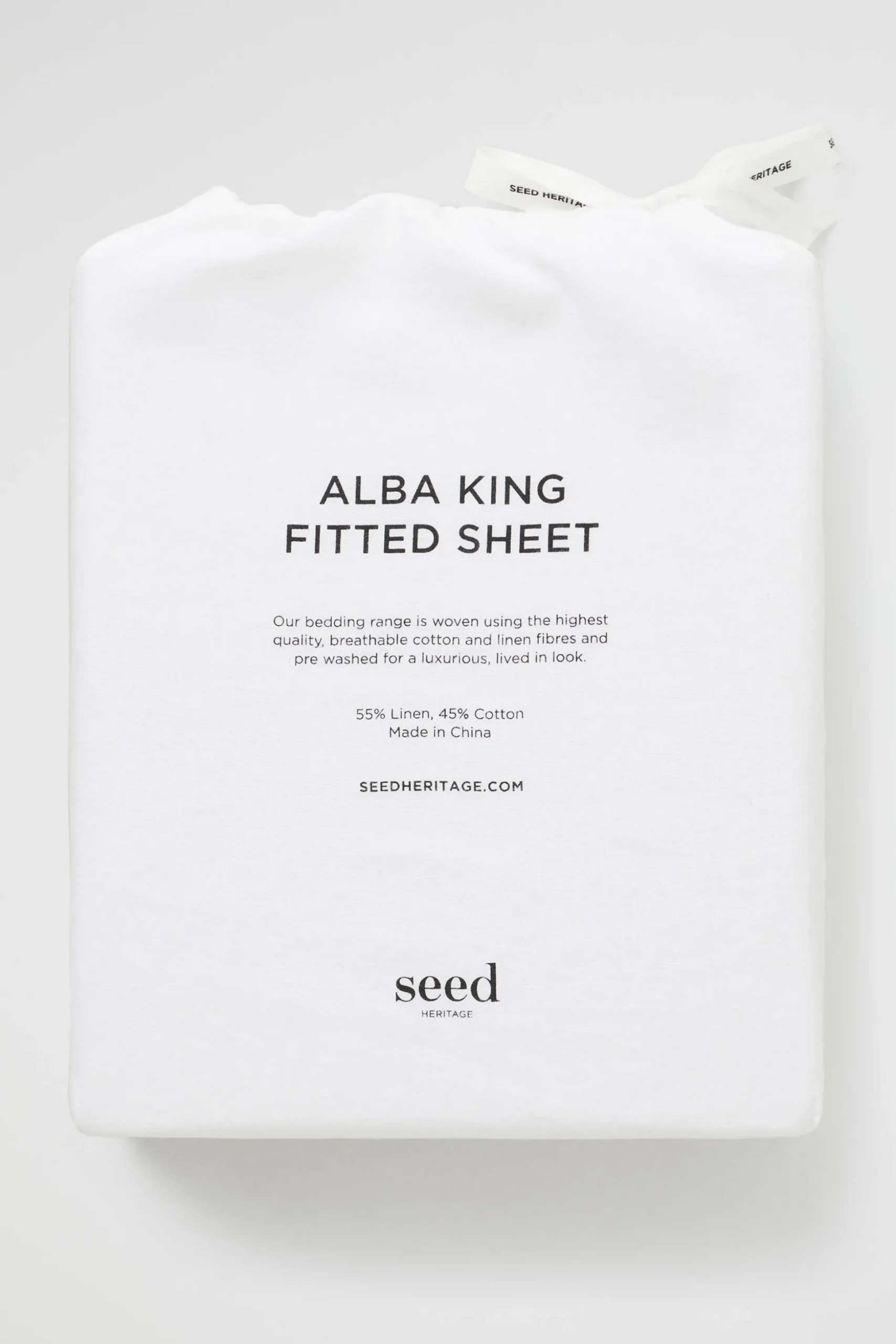 Seed Heritage Bedroom-Alba Super King Fitted Sheet White