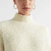 Seed Heritage Knitwear & Sweaters-Alpaca Boucle Side Split Knit Vanilla Cream Marle