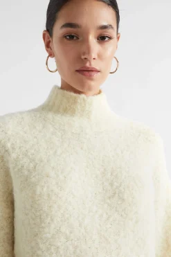 Seed Heritage Knitwear & Sweaters-Alpaca Boucle Side Split Knit Vanilla Cream Marle