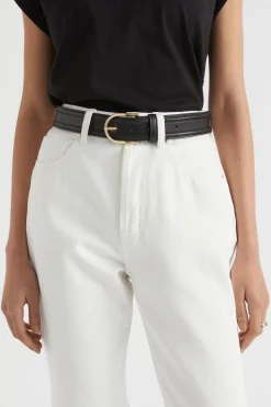 Seed Heritage Belts-Andrea Leather Hip Belt Black