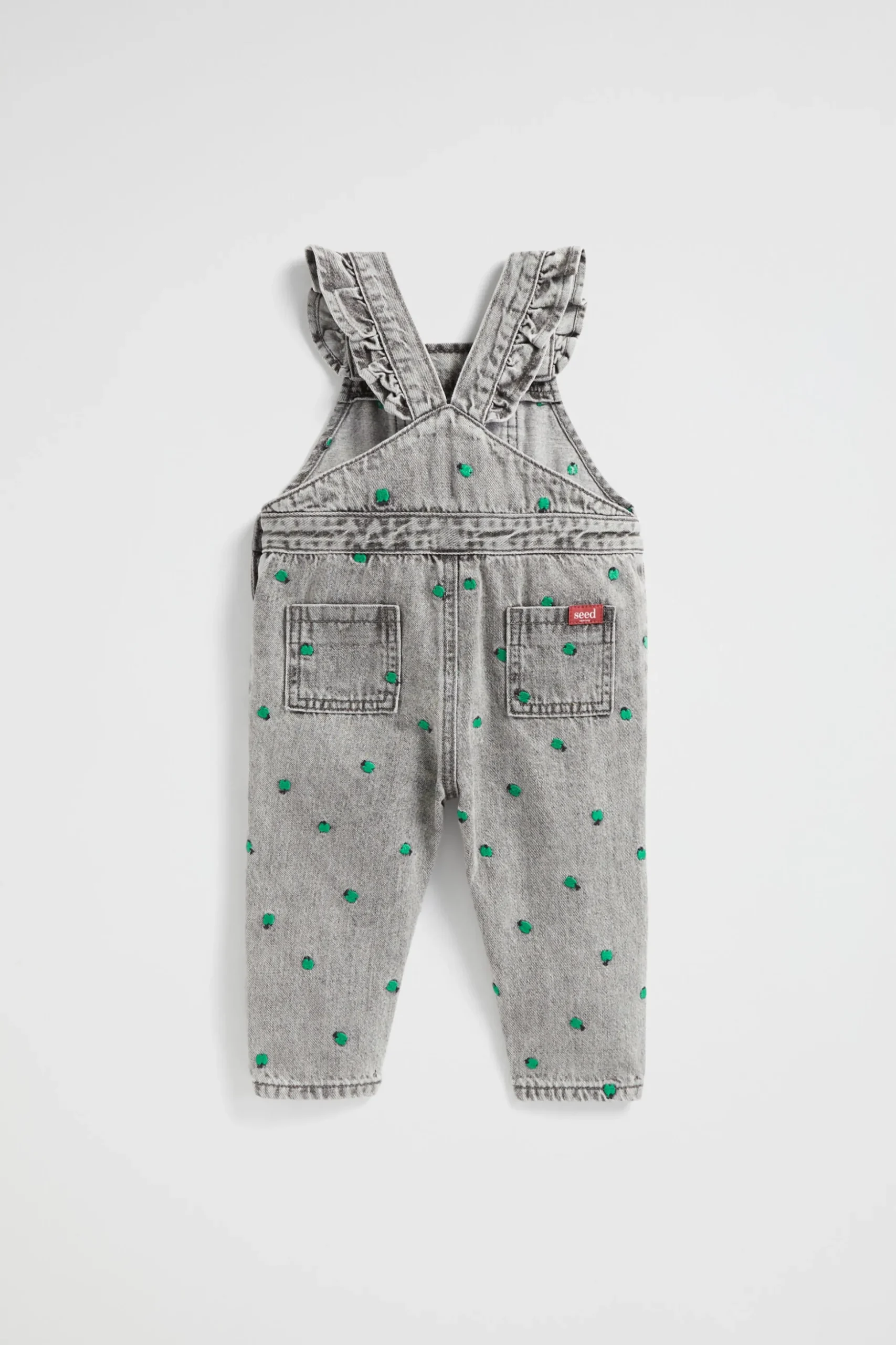 Seed Heritage Dresses-Apple Embroidered Overall Slate Wash