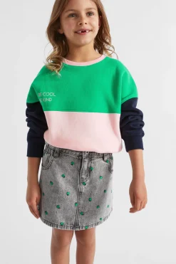 Seed Heritage Denim & Jeans-Apple Embroidered Skirt Slate Wash