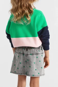 Seed Heritage Denim & Jeans-Apple Embroidered Skirt Slate Wash
