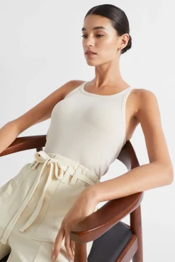 Seed Heritage T-Shirts & Tops-Basic Rib Tank Vanilla Cream