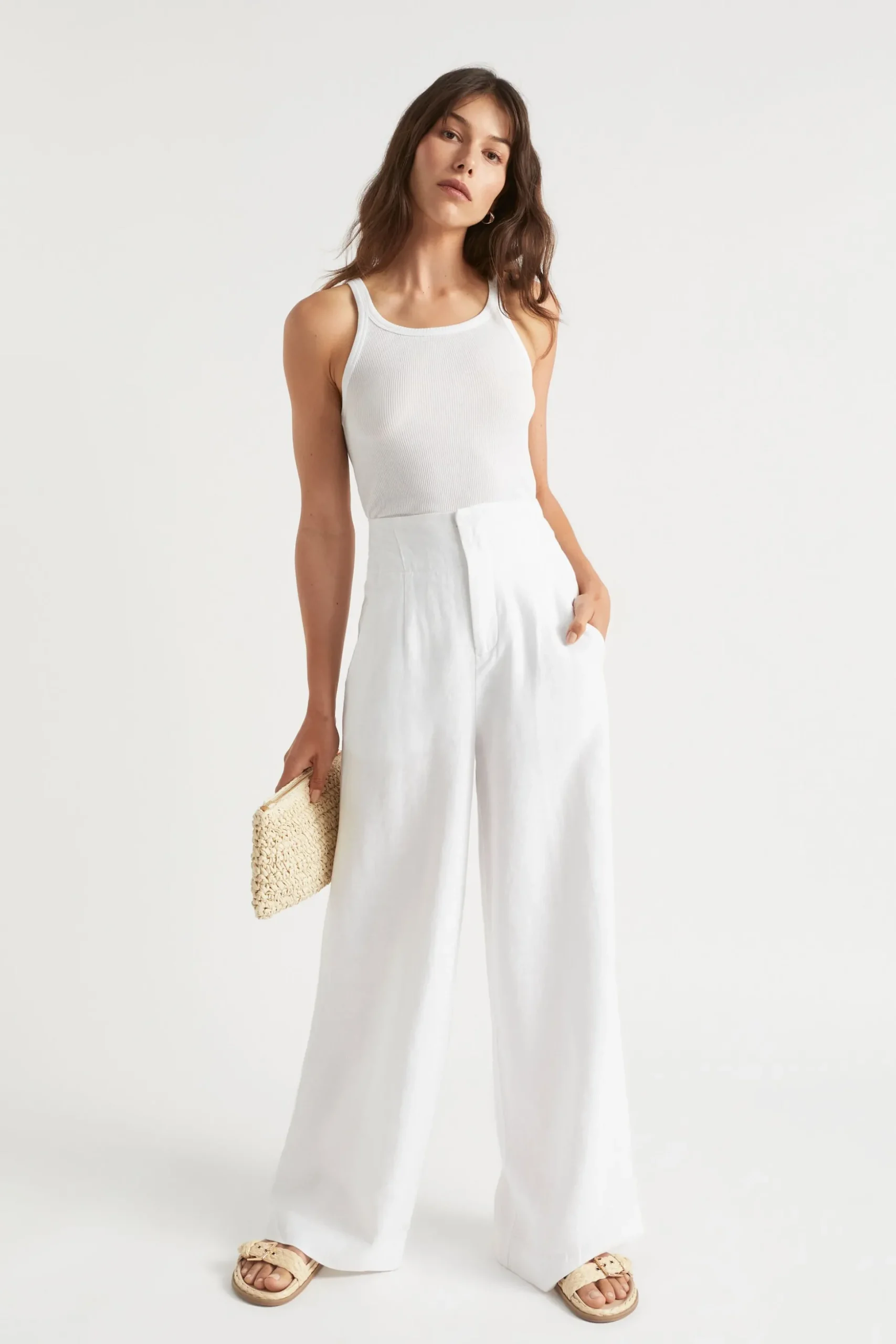 Seed Heritage T-Shirts & Tops-Basic Rib Tank Whisper White