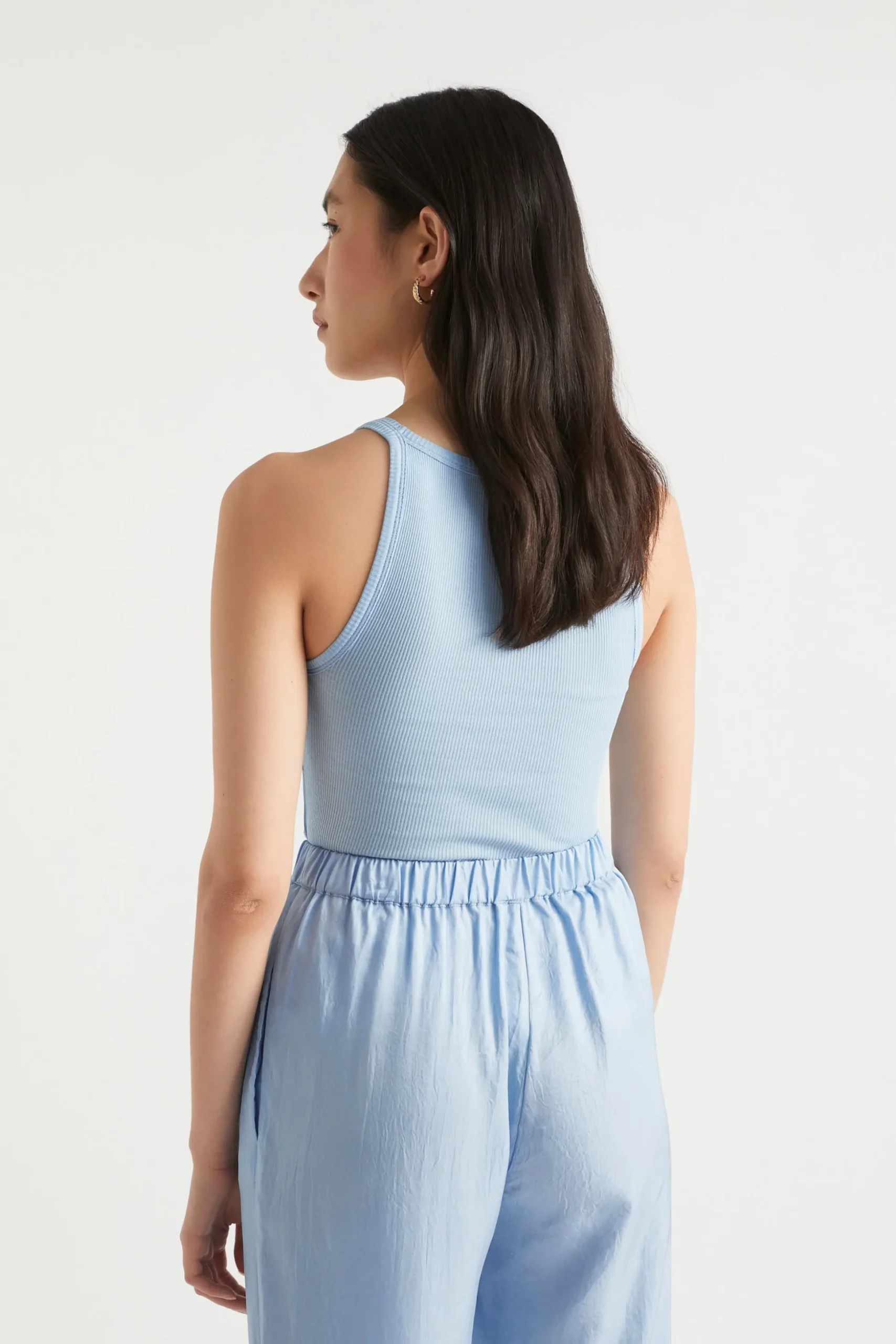 Seed Heritage T-Shirts & Tops-Basic Rib Tank Bluebell