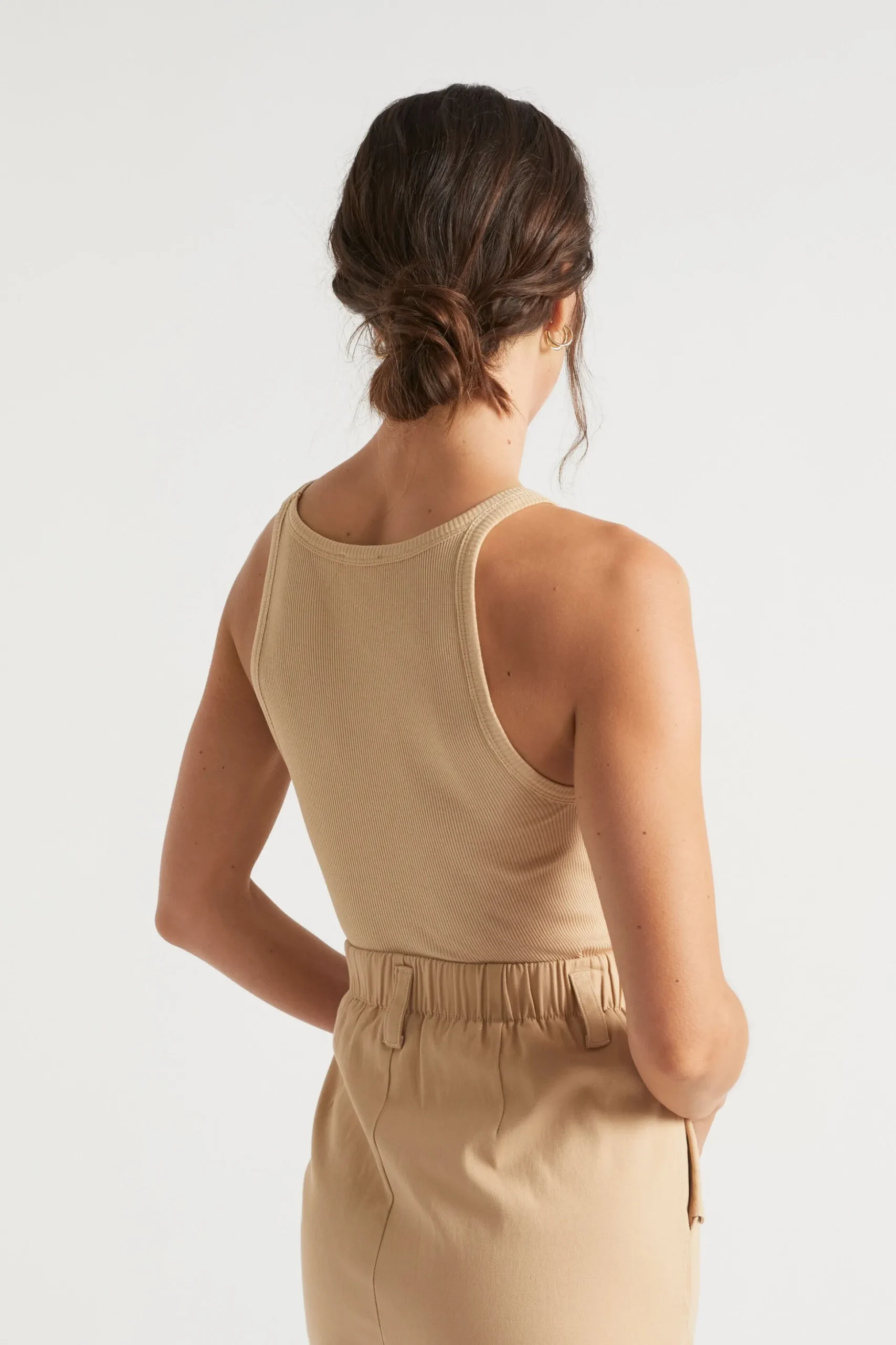 Seed Heritage T-Shirts & Tops-Basic Rib Tank Light Chestnut