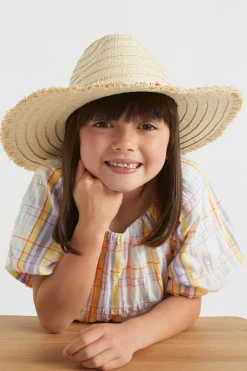 Seed Heritage Hats & Beanies & Caps-Beaded Frayed Edge Panama Multi