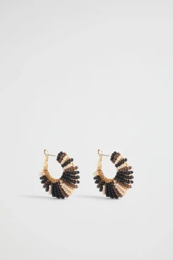 Seed Heritage Jewellery-Beaded Hoop Earring Multi