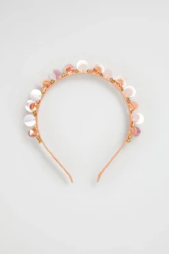 Seed Heritage Hair Accessories-Beaded Sequin Headband Soft Coral