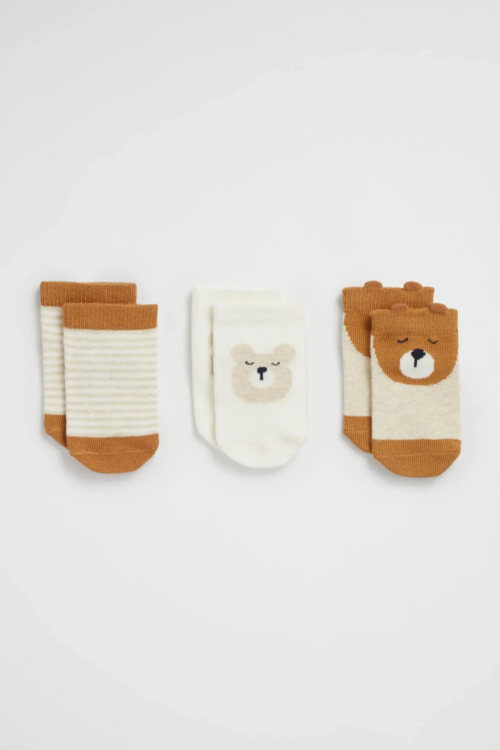 Seed Heritage Socks-Bear Sock 3 Pack Nutmeg