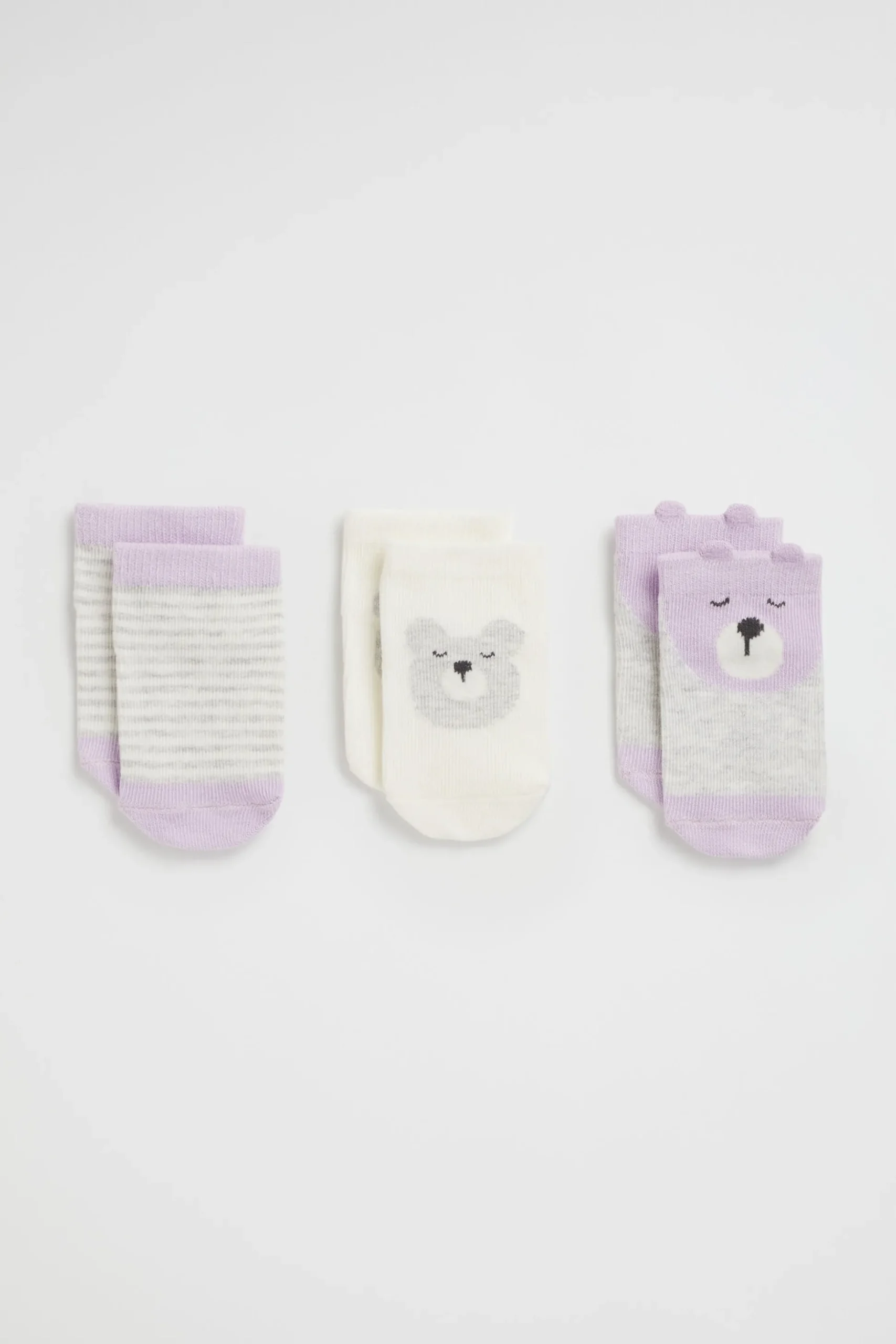 Seed Heritage Socks-Bear Sock 3 Pack Dusty Rose