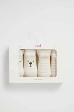 Seed Heritage Socks-Bear Sock 2 Pack Oat