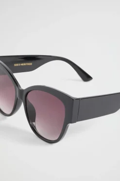 Seed Heritage Sunglasses & Glasses-Bella Oversized Sunglasses Black