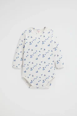 Seed Heritage Bodysuits & Onesies-Blueberry Yardage Bodysuit Snow Marle