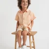 Seed Heritage T-Shirts & Tops-Boxy Linen Shirt Tangelo
