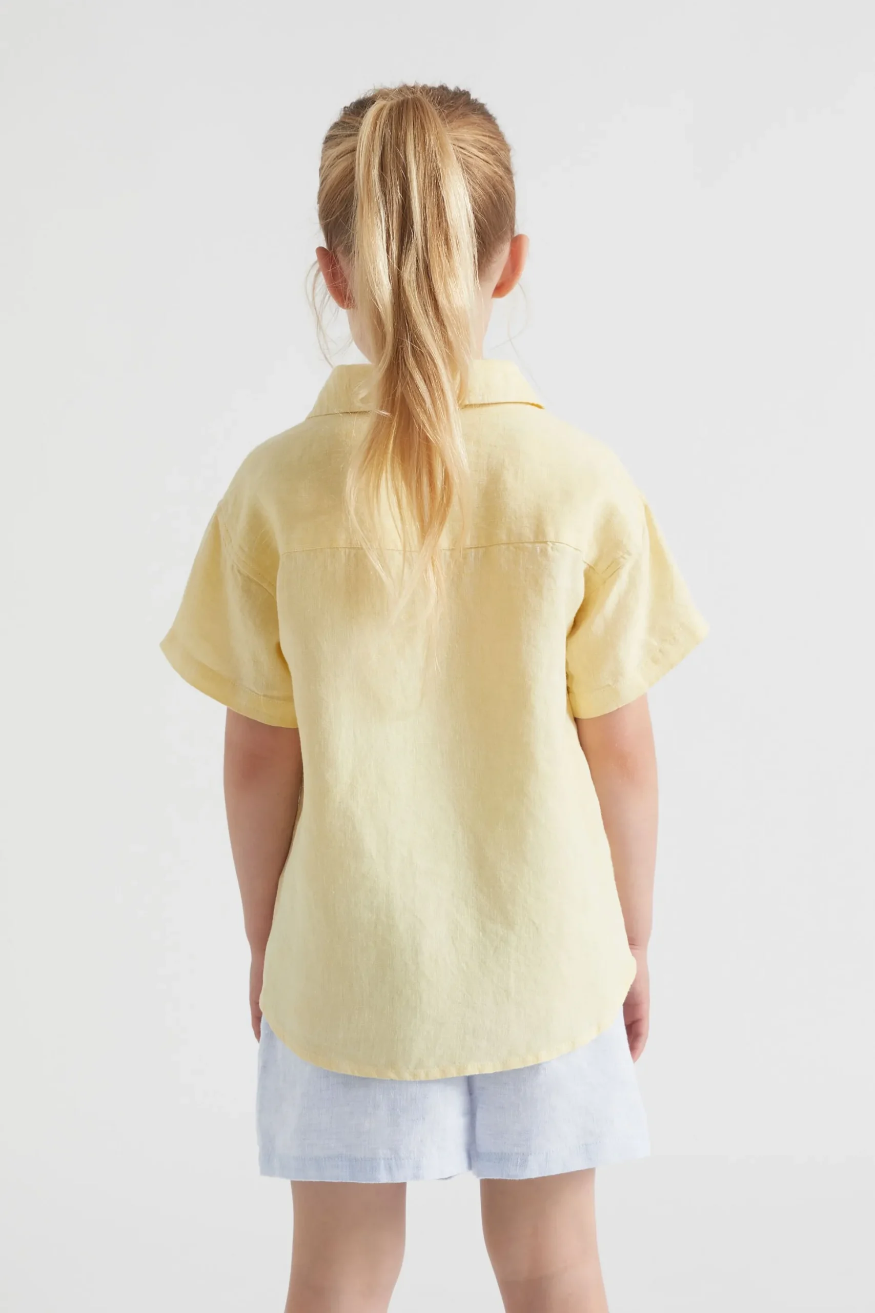 Seed Heritage T-Shirts & Tops-Boxy Linen Shirt Lemon