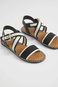 Seed Heritage Sandals & Thongs-Bree Woven Sandal Black Cream