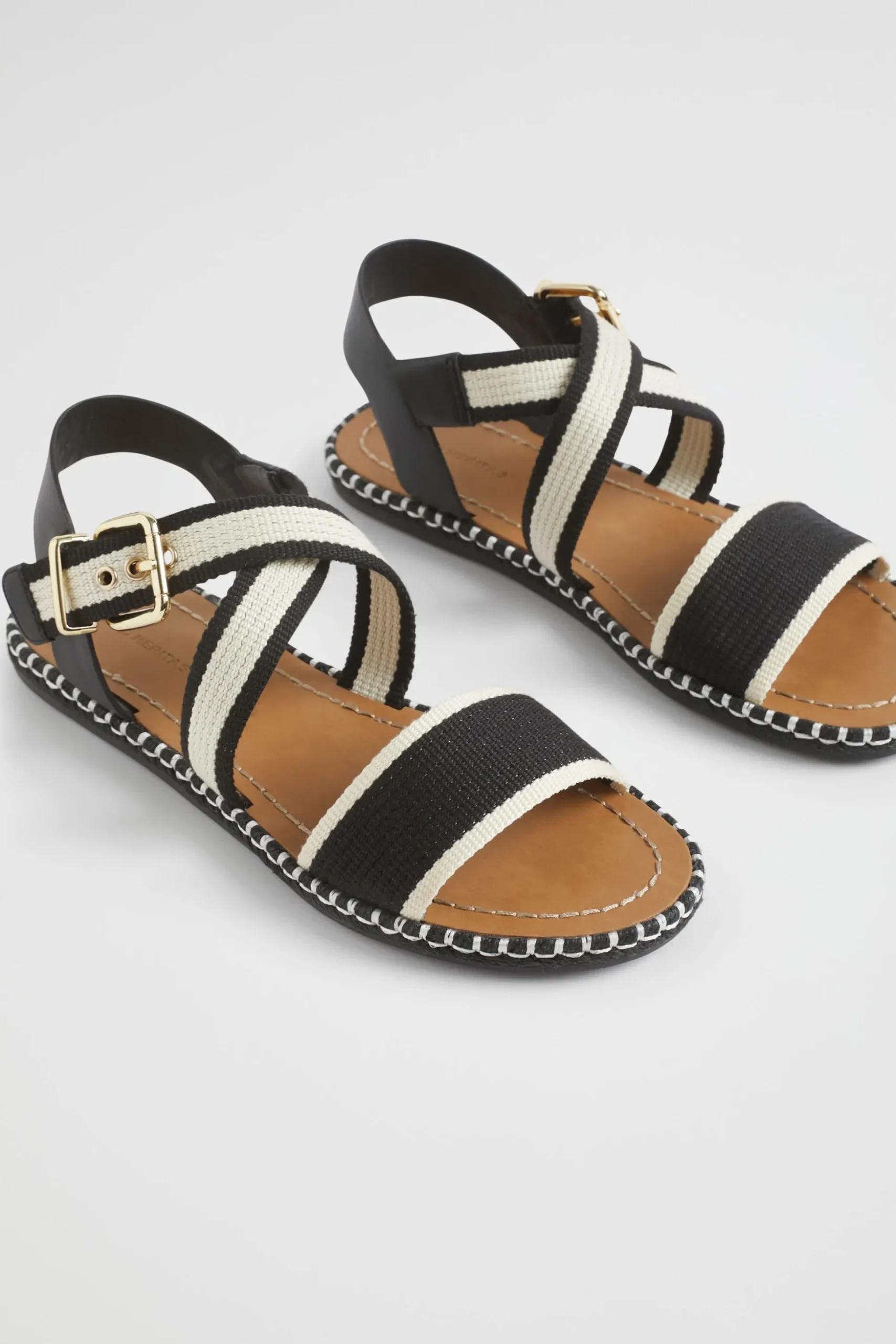 Seed Heritage Sandals & Thongs-Bree Woven Sandal Black Cream