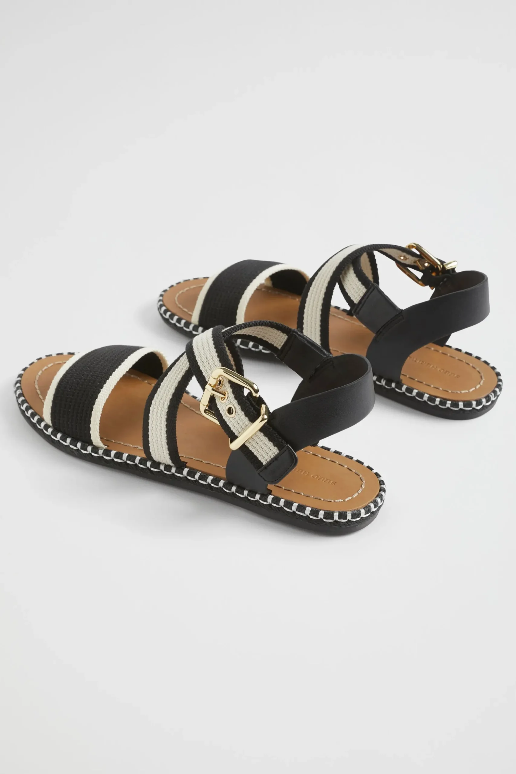 Seed Heritage Sandals & Thongs-Bree Woven Sandal Black Cream