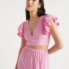Seed Heritage T-Shirts & Tops-Broderie Crop Top Soft Orchid
