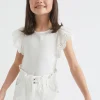Seed Heritage T-Shirts & Tops-Broderie Frill Top Vintage White