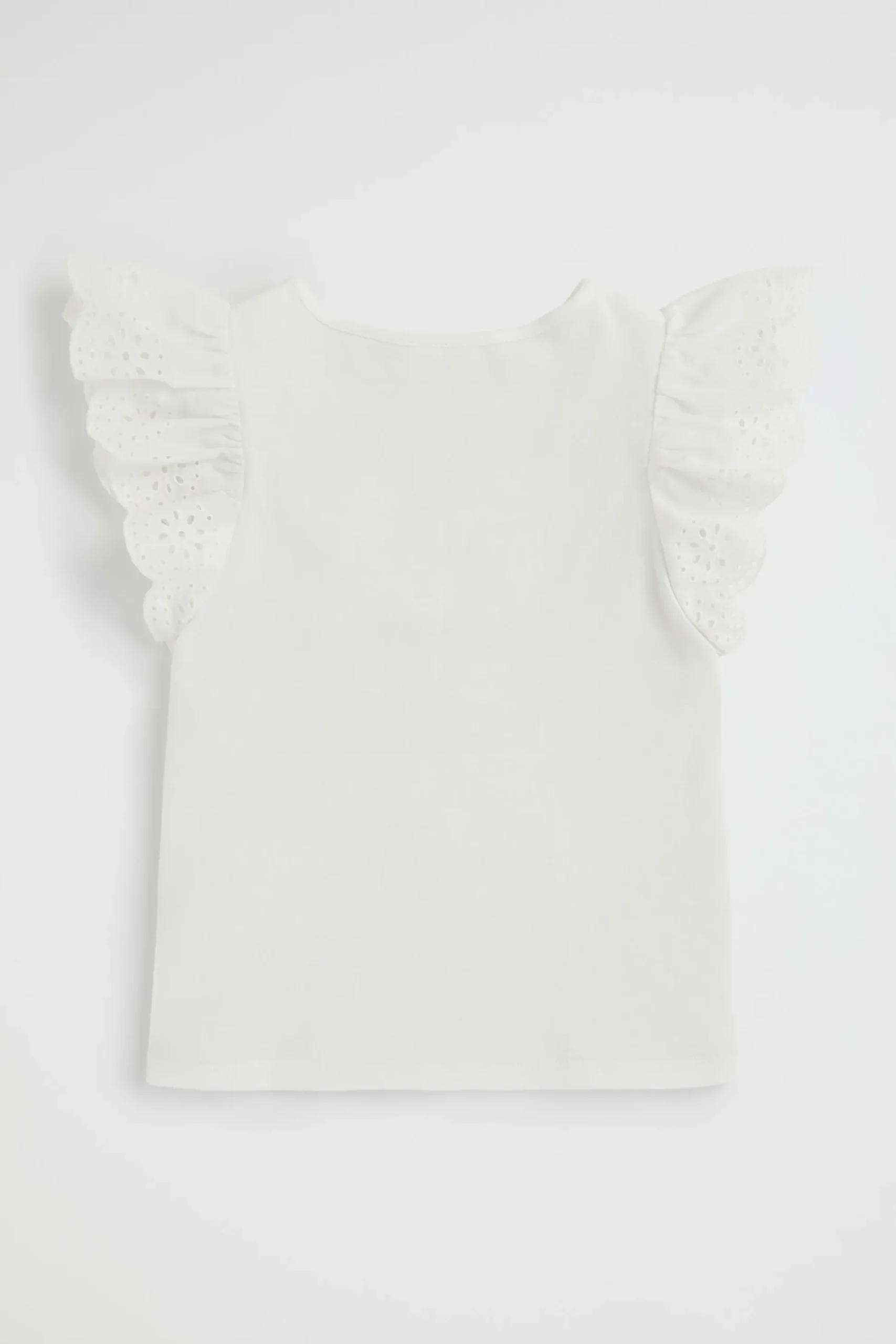 Seed Heritage T-Shirts & Tops-Broderie Frill Top Vintage White
