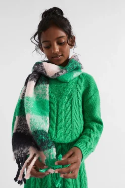 Seed Heritage Ponchos & Capes-Brushed Checked Scarf Multi