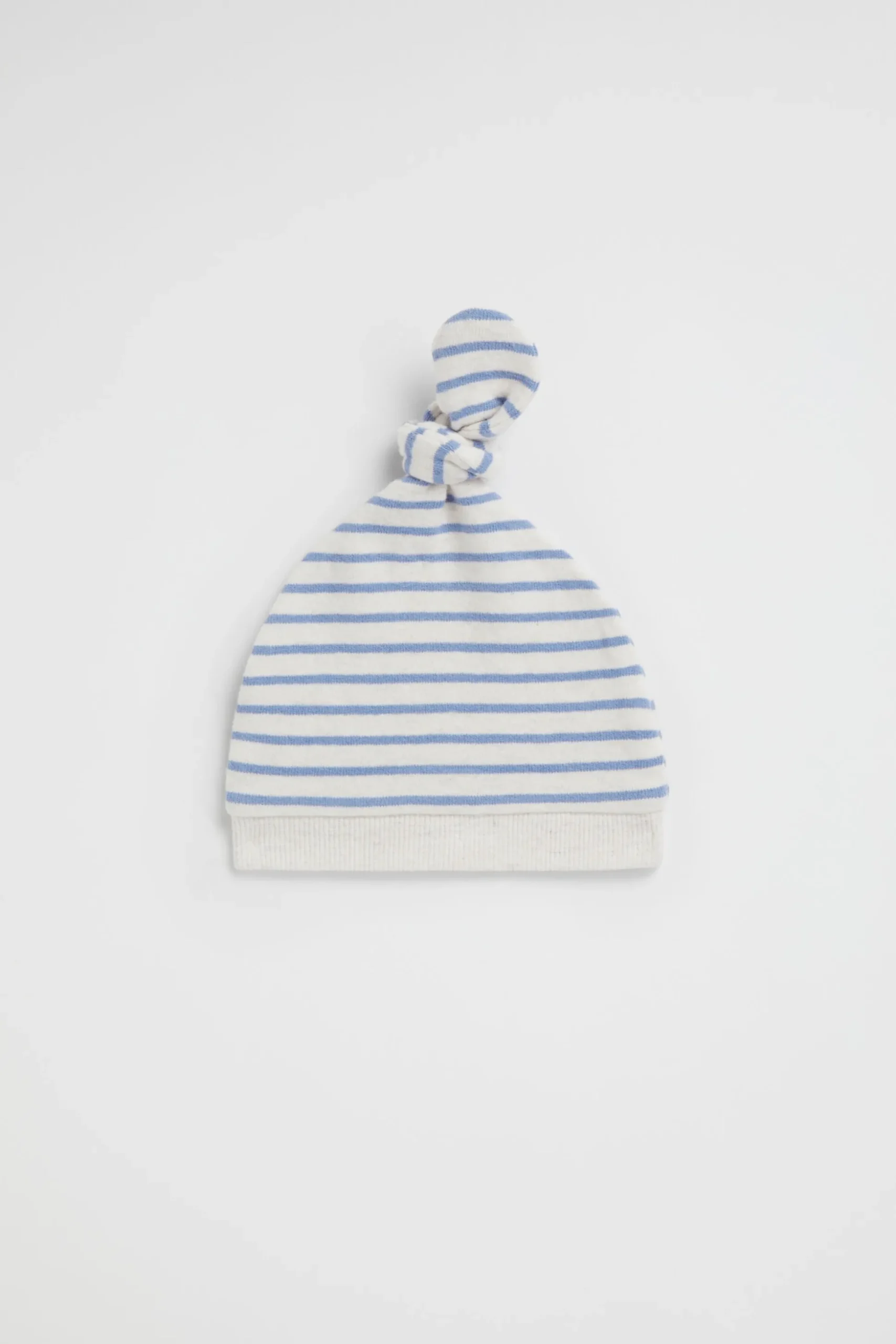 Seed Heritage Beanies-Brushed Stripe Knot Hat Snow Marle