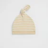 Seed Heritage Beanies-Brushed Stripe Knot Hat Lemon