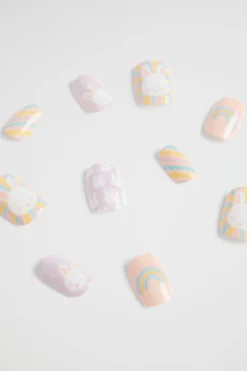 Seed Heritage Beauty & Lips & Nails-Bunny Rainbow Press On Nails Multi