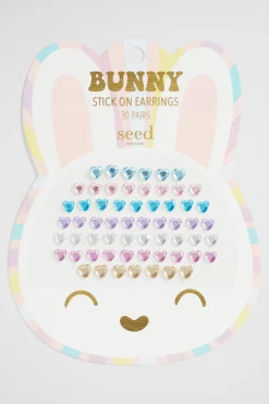 Seed Heritage Jewellery-Bunny Rainbow Stick On Earrings Multi