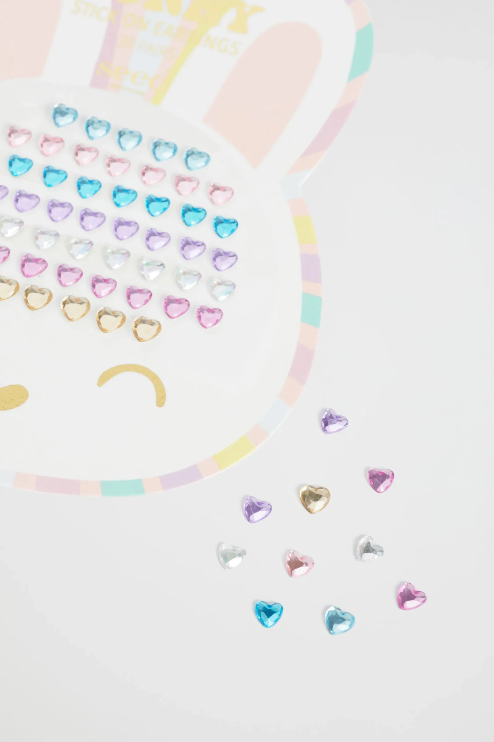 Seed Heritage Jewellery-Bunny Rainbow Stick On Earrings Multi