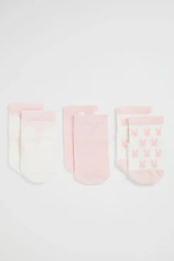 Seed Heritage Socks-Bunny Sock 3 Pk Dusty Rose